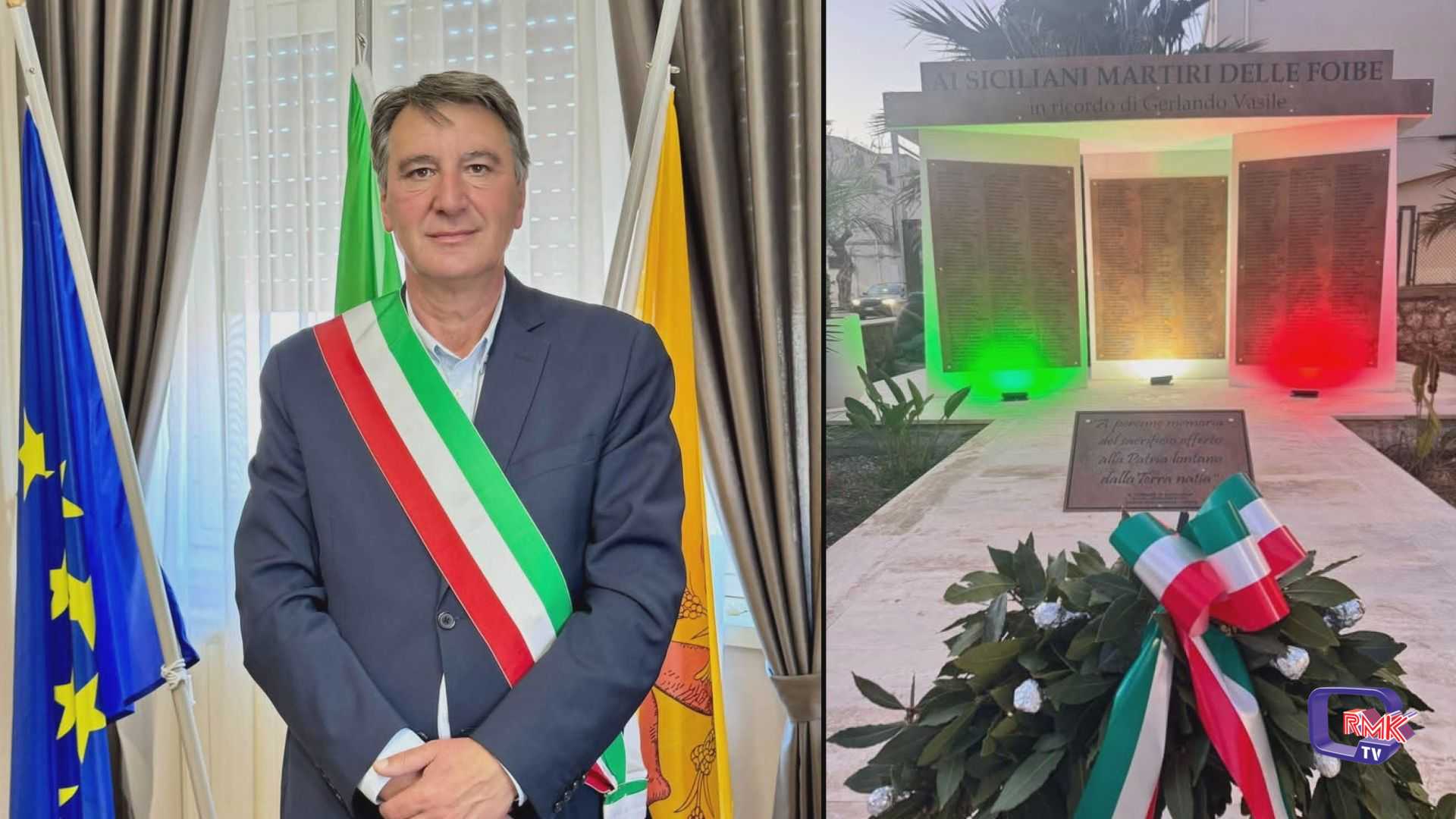 Siculiana. Premio Histria Terra al sindaco Zambito per il monumento alle vittime delle foibe